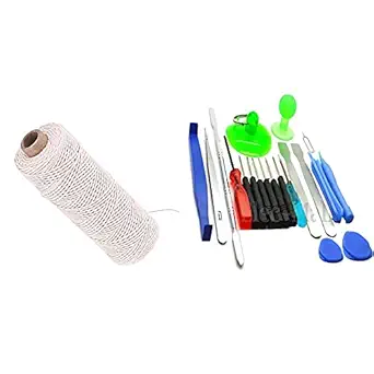 Diy Crafts Craft Macrame Artcraft String Handmade Tying Extensions Thread Crochet Elastic Twist Cooking Macrame, Pack of 4 Roll () + Diy Crafts 10749 9934 Mobile Repair Screwdriver Kit, Pack of 22
