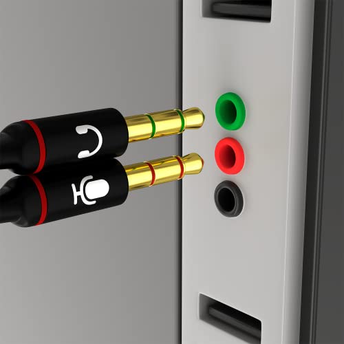 D & K Exclusives Headphone Splitter For Computer 3.5mm Female to 2 Dual 3.5mm Male Headphone Mic Audio Y Splitter Cable Smartphone Headset to PC Adapter by D & K Exclusives - Image 4
