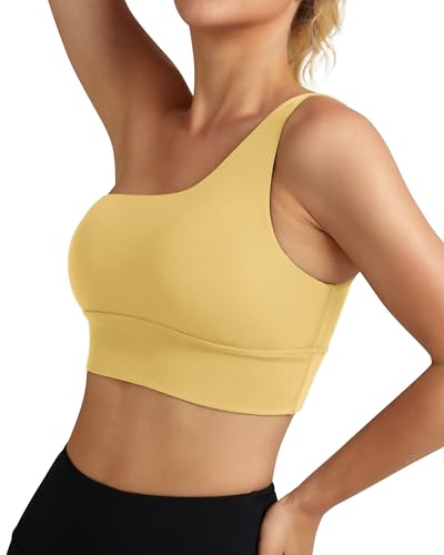 Image of Queenie Ke Womens One Shoulder Sports Bra Left Side Strap Yoga Bras Gym Training Workout Crop Tops