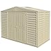 Produktbild Duramax WoodBridge5 10 x 5 (5.12 m²) Kunststoff gerätehaus mit Metallfundament set, robuster Metalldachkonstruktion, wartungsfreier Vinylüberdachung, Vinylschuppen, Elfenbein