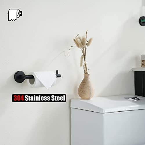 Jqk Black Toilet Paper Holder, 5 Inch 304 Stainless Steel Thick 0.8Mm Tissue Paper Dispenser, Matte Black Wall Mount, Tph100-Pb #TOP3