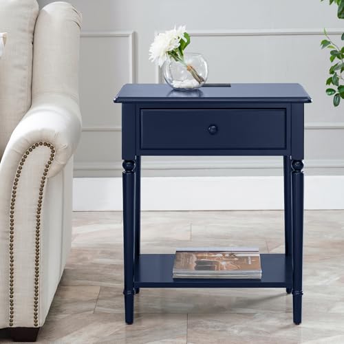 Leick Home Coastal Nightstand, Solid Wood, with USB-C Charging, 1 Drawer and 1 Shelf, Navy, 20022-NV - Image 13