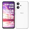 NUU Teléfono celular básico N10 para T-Mobile, Mint, Metro, Qlink, Tello y más 4 GB/128 GB, perfecto para adolescentes, Dual SIM 4G, Octa-Core 6.6 pulgadas 90Hz HD+, teléfonos desbloqueados Android