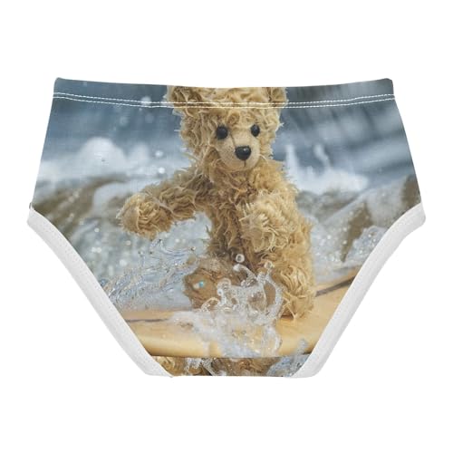 Underwear for Girls, Cool Bear Toddler Briefs, Girls Underwear Cotton, 2T–8 Years2