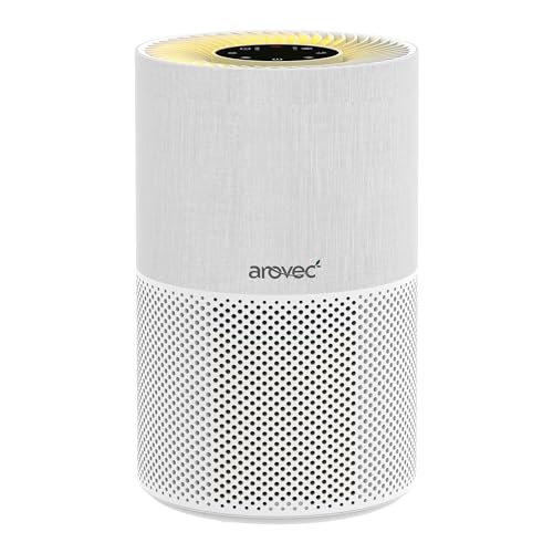 AROVEC Air Purifier for Home Bedroom, CADR 258 m³/h, 92m² Coverage, HEPA & Active Carbon Filters, Removes 99.97% Allergens, Pollen, Smoke, Dust, Odours, Quiet Sleep Mode, Timer, Child Lock, Apex 300