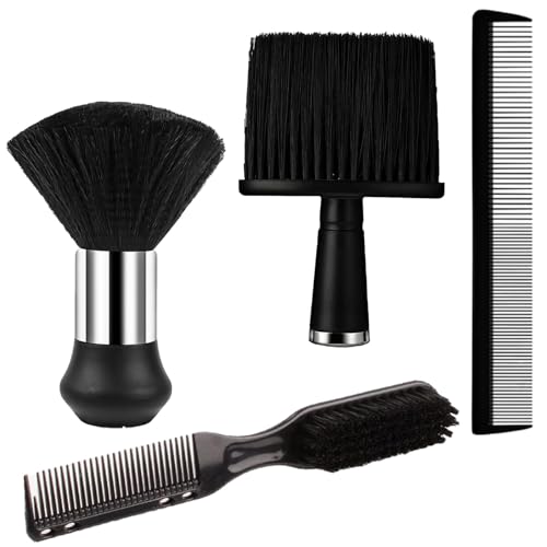 4 Stück Friseurbürste, Friseur Bürste, Nackenpinsel Set, Friseur Pinsel, Friseur Zubehör, Haarpinsel Friseur, Soft Friseur Haarpinsel, ür Friseursalon Haarreinigung, Staubentfernung usw