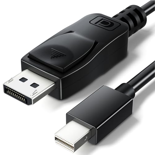 Cable Mini DisplayPort a DisplayPort, 4K 60Hz Activo Thunderbolt 2 a DP Cable Adaptador, UHD Mini DP to DisplayPort Cable Mini Display Port a DP Compatible para MacBook Air/Pro, Surface Pro, 1M