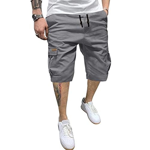 JMIERR Men’s Cargo Shorts with Pockets Relaxed Fit Drawstring Golf Shorts Men Casual Stretch Shorts Twill Beach Shorts