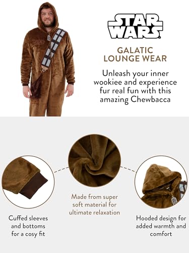 Star Wars Kombinezon | Kombinezon Chewbacca dla Mężczyzn | Polarowe Kombinezony Męskie | Puszyste Piżamy dla Dorosłych