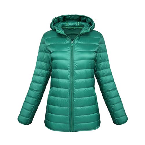 Taylor Eddie Women's Hooded Packable Ultra Light Weight Down Coat Puffer Jacket Green