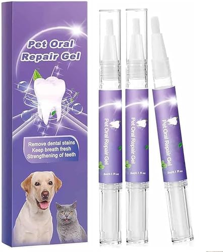 Pet Oral Repair Gel - Pet Oral Restoration Whitening Gel Cleaner Teeth & Fresher Breath Without Brushing (3Pcs)