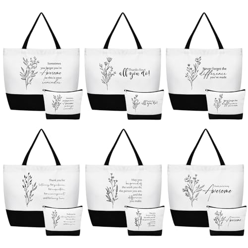 Sac fourre-tout en toile Lot de 24 cabas Thank You pour femme