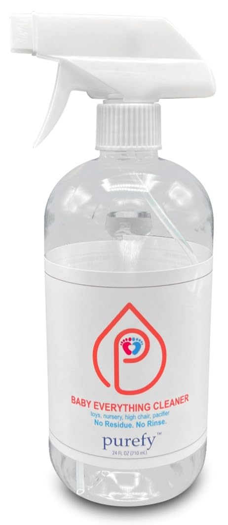 PUREFY Baby Everything Cleaner (24oz) Hypoallergenic. Hypochlorous Technology. No Residue. Unscented. No Rinse. Baby Safe cleaner for Toys, Pacifier, High Chair, and Nursery.