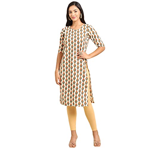 Image of Pinkmint Women's Crepe Floral Regular Kurta