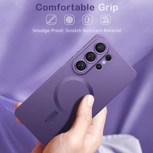 Image of DIZORO Samsung S26 Ultra Case, Compatible with Mag Safe Back Cover, Matte Luxury Metallic Luster Flexible TPU Wireless Charging Shockproof Case with Camera Protector (Metallic Deep)