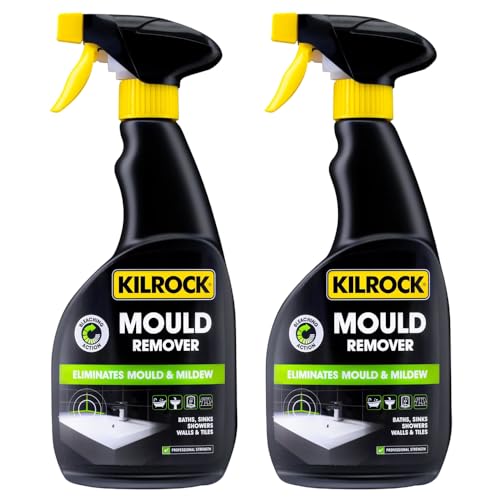 2 x Kilrock Mould Remover Spray 500ml – Professional Strength Bathroom & Tile Cleaner, Eliminates Mould & Mildew, Easy Spray Action for Bathrooms, Kitchens, Sinks, Walls & Grout, Fresh Clean Result
