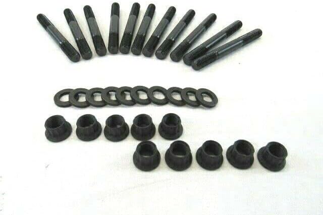 Bous Performance Small Block Compatible 327 350 2 Bolt 12 Point Main Stud Kit E42115 - 8740 Chromoly, Unfinished, Right Hand, 1/2-inch, Grade 8, Metallic Finish