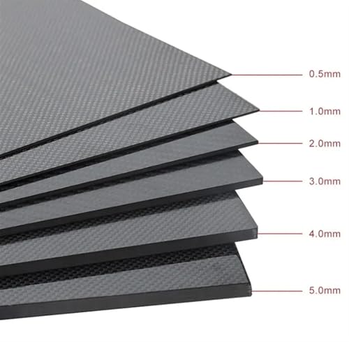 Plaque en fibre de carbone sergé brillant 5mm pour modélisme 100x250mm