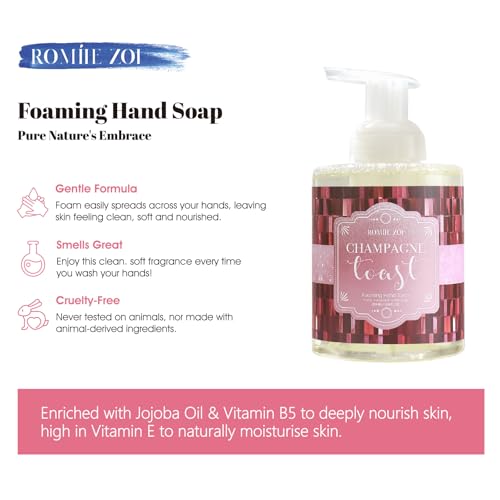 Image of ROMIIE ZOI Foaming Hand Soap, Champagne, 500ml / 16.8fl.oz | With Gift Box, Gentle cleansing, nourishes skin without drying