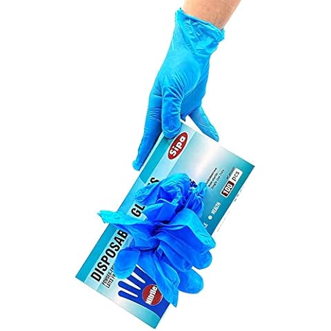 SIPA Nitrile Disposable Gloves 2.8 Mil,Pack of 100, Latex Free, Powder Free (Large) Cover