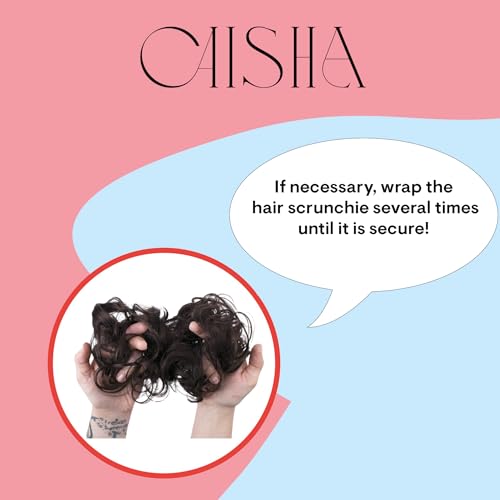 CAISHA Messy Scrunchie Bun Voluminous Wavy Hairpiece Heat-resistant Synthetic Fibres Brunette G12A