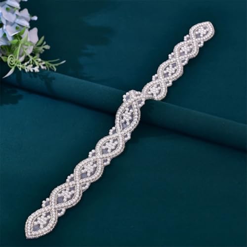 Handmade Belts For Wedding Dress Pearls Decoration Women Bridal Formal Evening Party Gown Ribbon 6