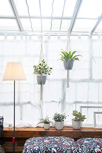 image for Mkono Macrame Plant Hangers Simple Design Indoor Hanging Planter Decor