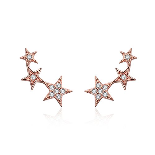Boucles d'oreilles argent 925 cadeau idéal femme motif étoile empilable