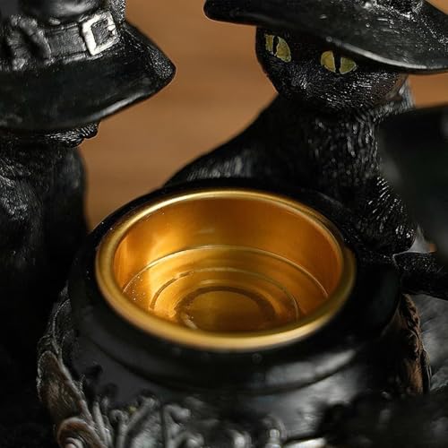 Décoration de table d'Halloween et statue de chat pour soirées cocooning - 8
