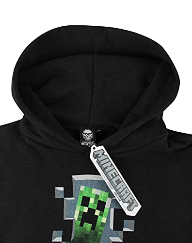 Pull à capuche Minecraft vêtement noir Creeper Inside idée cadeau anniversaire garçon - 4