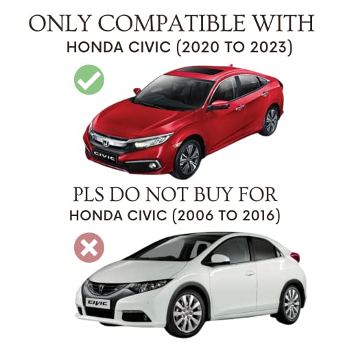 Image of Autofact Magnetic Car Sunshades Compatible with Honda Civic (2020 to 2024) (Set of 4) - Easy Installation, UV Protection, Keeps Car Cool (Front 2 with Zippers, Rear 2 Without Zippers)