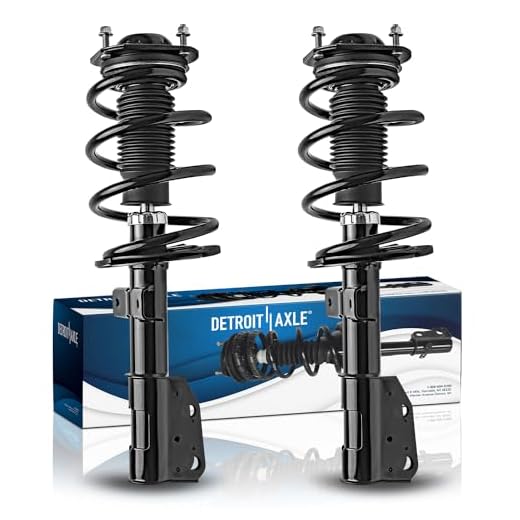 Detroit Axle - 2 Front Struts for Buick 08-12 Enclave Chevy 09-12 Traverse 07-12 GMC Acadia 07-10 Saturn Outlook, 2pc Struts w/Coil Spring 2007 2008 2009 2010 2011 2012 Replacement Strut Shock