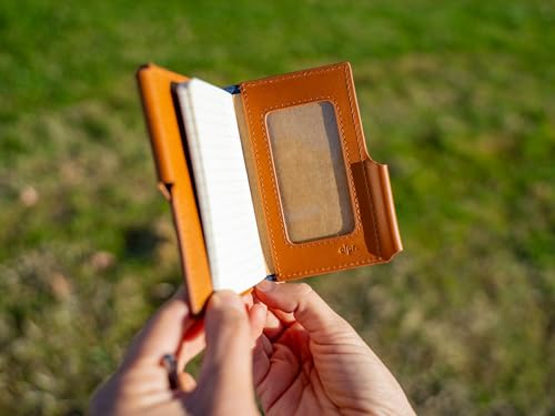 Extra Small Journal Wallet Leather Cover with Pockets Pen Holder ID holder and small pen3