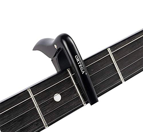 Ortega Guitars Capo Instrument Accessory - Flat - for Ukulele Banjo, Mandolin - Aluminum Alloy, Black (OCAPOUKE-SBK) - Image 3