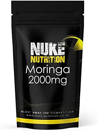 Nuke Nutrition Moringa Tablets 2000mg - 60 Tablets - Pure Moringa Oleifera Supplement Rich in Antioxidants Like Quercetin & Vitamins A, C & B6 - Moringa Leaves Extract - Easy Swallow & Vegan