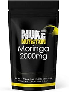 Nuke Nutrition Moringa Tablets 2000mg - 60 Tablets - Pure Moringa Oleifera Supplement Rich in Antioxidants Like Quercetin & Vitamins A, C & B6 - Moringa Leaves Extract - Easy Swallow & Vegan