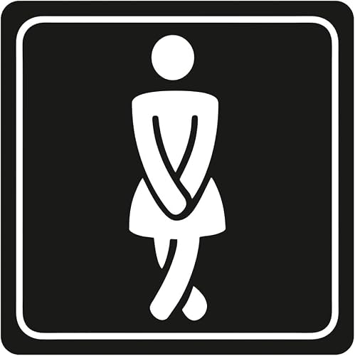 Parrot Products Ladies Toilet Printed Symbolic Sign, 150 mm x 150 mm Size, White/Black