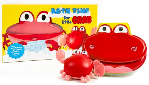 Image of Little Hippo Books Bath Time for Little Crab - Children's Waterproof Hand Puppet Book and Swimming Toy