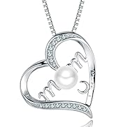 Nonnyl Freshwater Cultured White Real Pearl Pendant Necklaces for Women, Christmas Gifts for Wife...