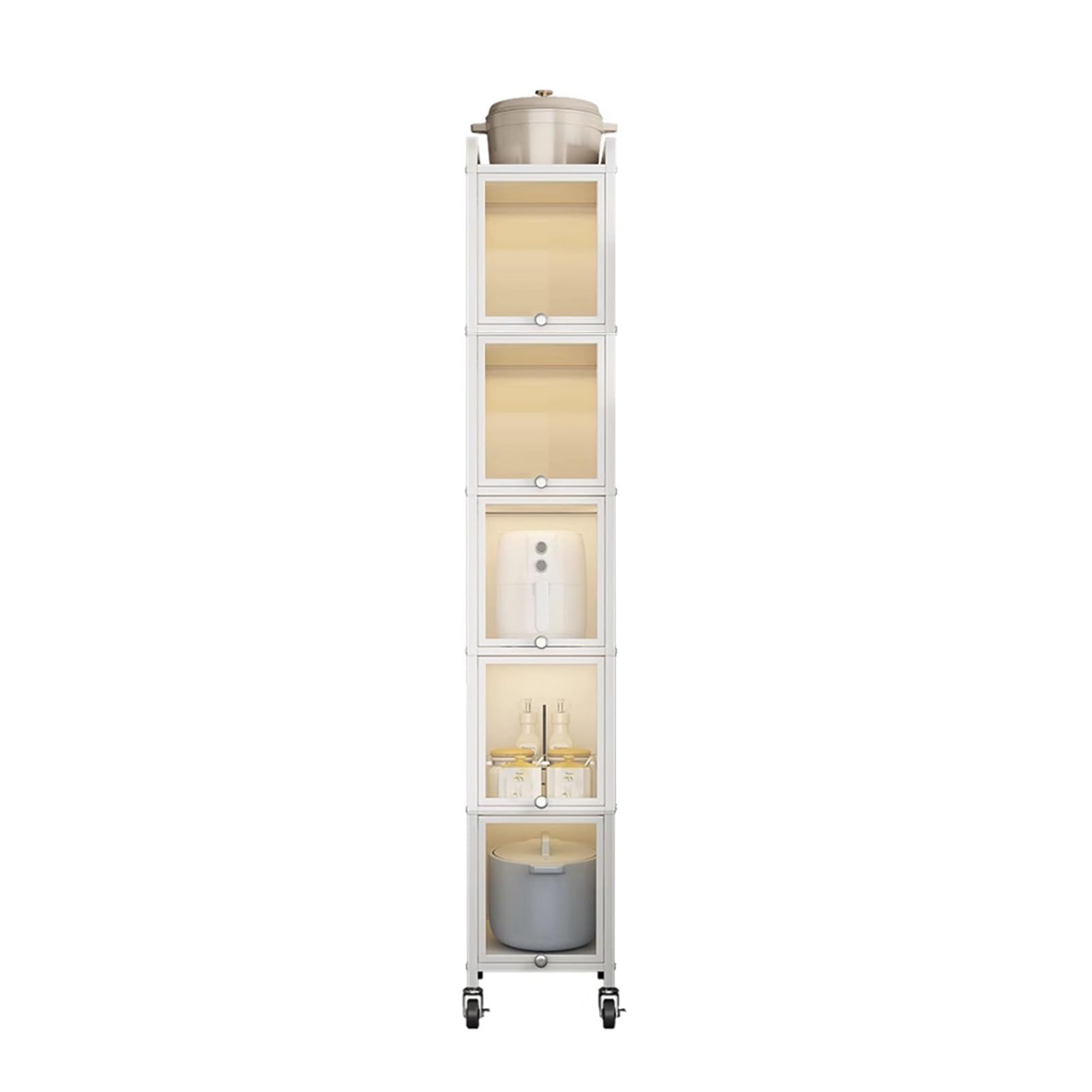 Flip-top Slim Storage Cart,Bathroom Organizer Cabinet,Narrow Gap Cart with Universal Wheels,for Bathroom Small Corner Narrow Places(6 tiers-25x40x182.7cm)