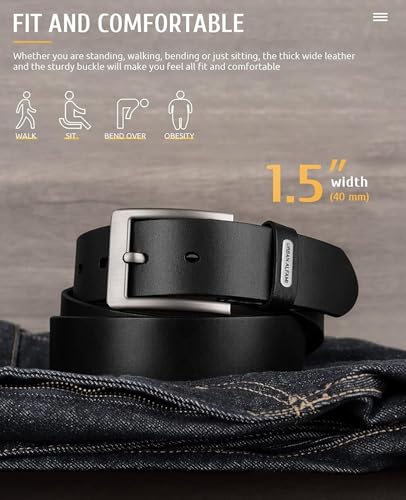 Image of Urban alfami Men's Genuine Leather Belt for Men | Formal /Casual | Sizes are 28 to 46 Inches Waist size