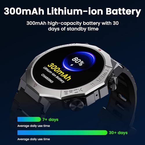 Military Smart Watches for Men(Answer/Make Calls), 1.39" Fitness Watch with Heart Rate Pedometer Sleep Monitor, 110+ Sports Modes Smartwatch for Men, IP68 Waterproof Activity Tracker for Android iOS - Thumbnail 7