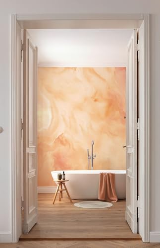 Komar Vlies Fototapete - Candy Peach - Größe 400 x 250 cm - Tapete, Wanddekoration, Wohnzimmer, Schlafzimmer, Büro