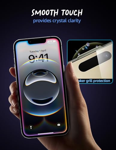 Image of Lensarmor Military Grade Tempered Glass for iPhone 13 /13 Pro /14 /16e (6.1 inch) - Anti-Spy Screen Protector with Accessories Kit, Shatterproof & Scratch Resistant Screen Guard