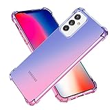 SEAHAI Funda para Samsung Galaxy M52 5G Funda, Gradiente Vistoso Transparente Cristal TPU Carcasa Estuche, Antigolpes Case Cover de Ultradelgado Flexible Suave Silicona Bumper, Azul/Rosa