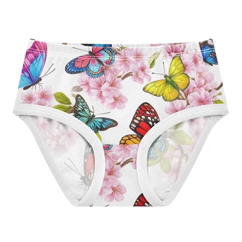 Vibrant Butterflies Cherry Tree Toddler Underwear Floral 2t Cotton Cute Panties Girl Designer Briefs Undies Kids