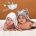 Momcozy Cute Elephant Hooded Baby Towel- 8 Piece Bath Essential, 2 x Towels and 6 x Wash Cloth Set- Perfect Shower Gift for Boys or Girls - Soft and Comfort for Newborn, Infant and Toddler