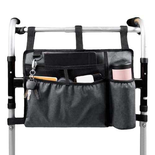 Borsa per sedia a rotelle organizer per a con tasca laterale borsa per per a multi-tasca da viaggio stabile per bottiglia dacqua