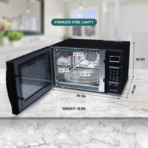 Image of Croma 30 Litres Convection Microwave Oven With 305 Auto-Cook Menus (CRAM0152, Black)