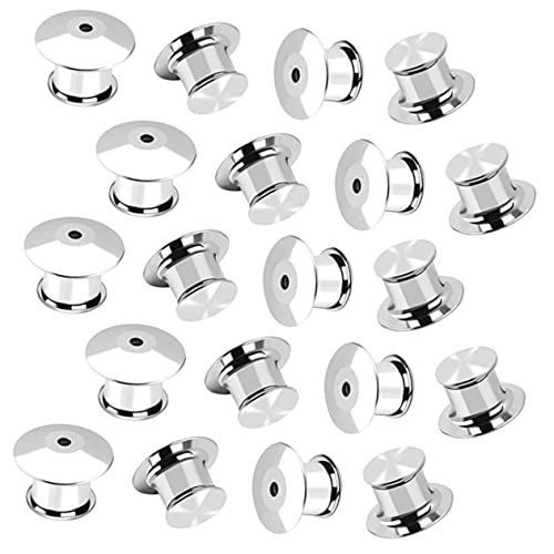 PHENOFICE 20pcs Anti-Glare Buttons Pin Backs Locking Pins for Lapel Brooch DIY Accessories Professional Parts
